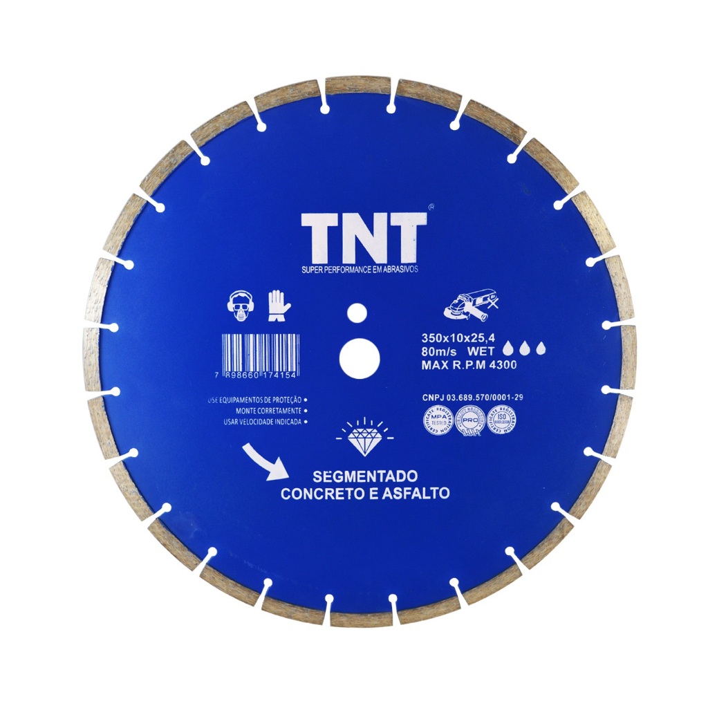 Disco Diamantado 350mm P/ Concreto e Asfalto TNT