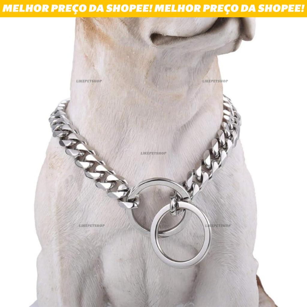 Enforcador Duplo Colar Elo Chato Reforçado Duplo para Cães Cachorros Grandes em Oferta na Shopee
