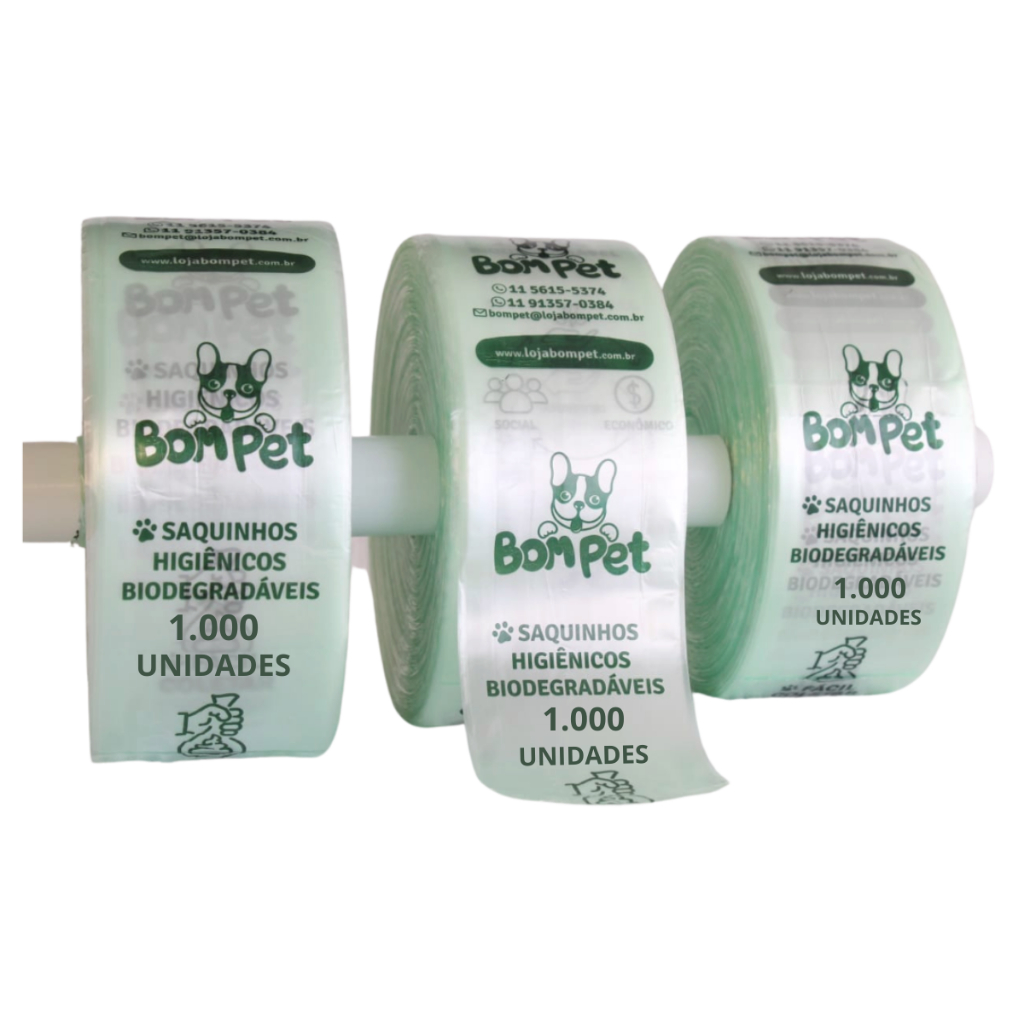 Pega Caca Kit Com 3000 Saquinhos Higiênicos Biodegradáveis