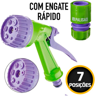 Esguicho Pistola Mangueira de Jardim 7 Posições Engate Rápido - PALISAD-651618 em Oferta na Shopee