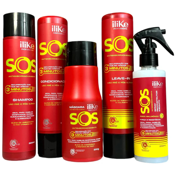 ILIKE KIT SOS Antiemborrachamento, ENGROSSA CABELO E OUTROS em Oferta na Shopee