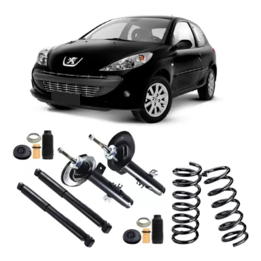 kit AMORTECEDOR +MOLA+KIT DE BATENTE, COIFA E COXIM PEUGEOT 206/207