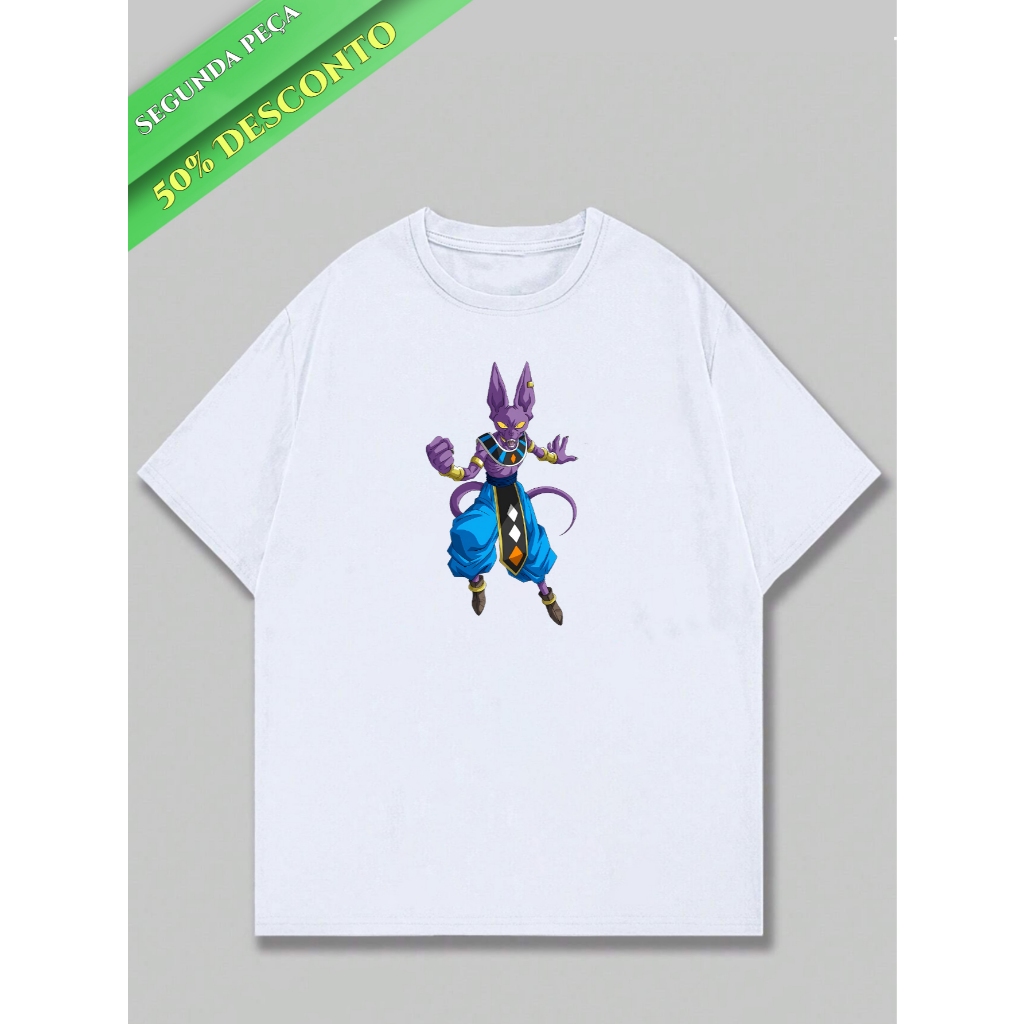 Camiseta Dragon Ball Personagem Anime Estampado Algodao Unissex Respiravel Segunda Peca 50% Deseconto