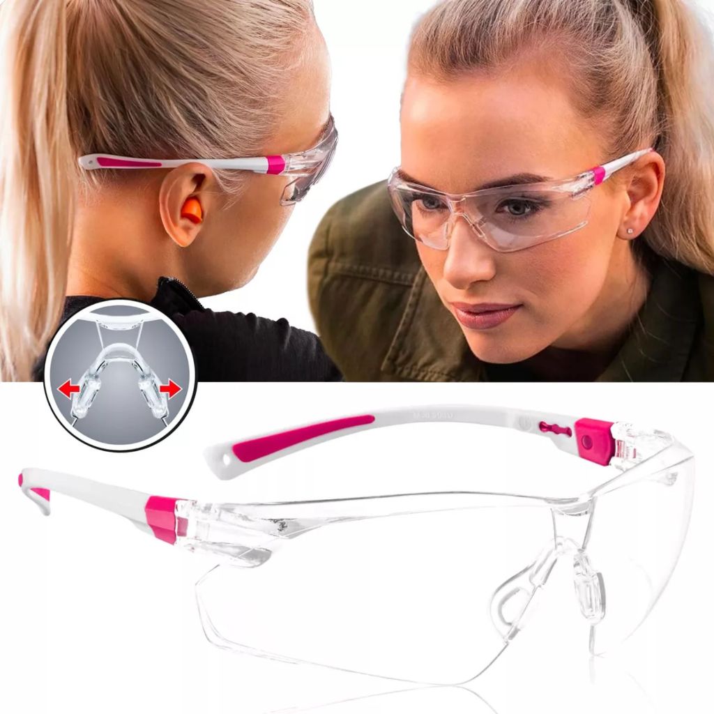 Óculos Proteção Univet Incolor Feminino Rosa Antiembaçante Esportivo Uso Profissional Ultra Leve
