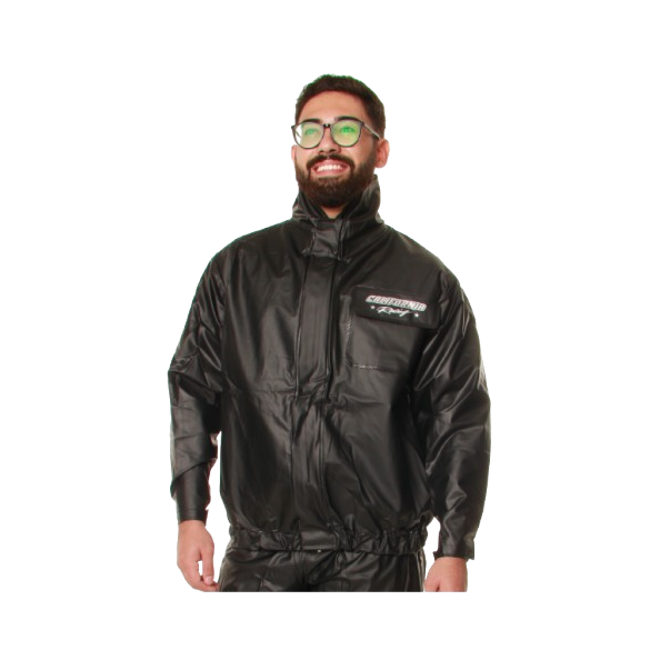 Blusa Capa de Chuva CR Luxo PVC Masculino - Preto