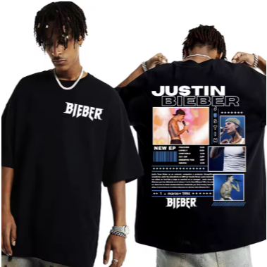 Camiseta  Justin Bieber Adulto/Infantil Lançamento Camiseta Em Algodao