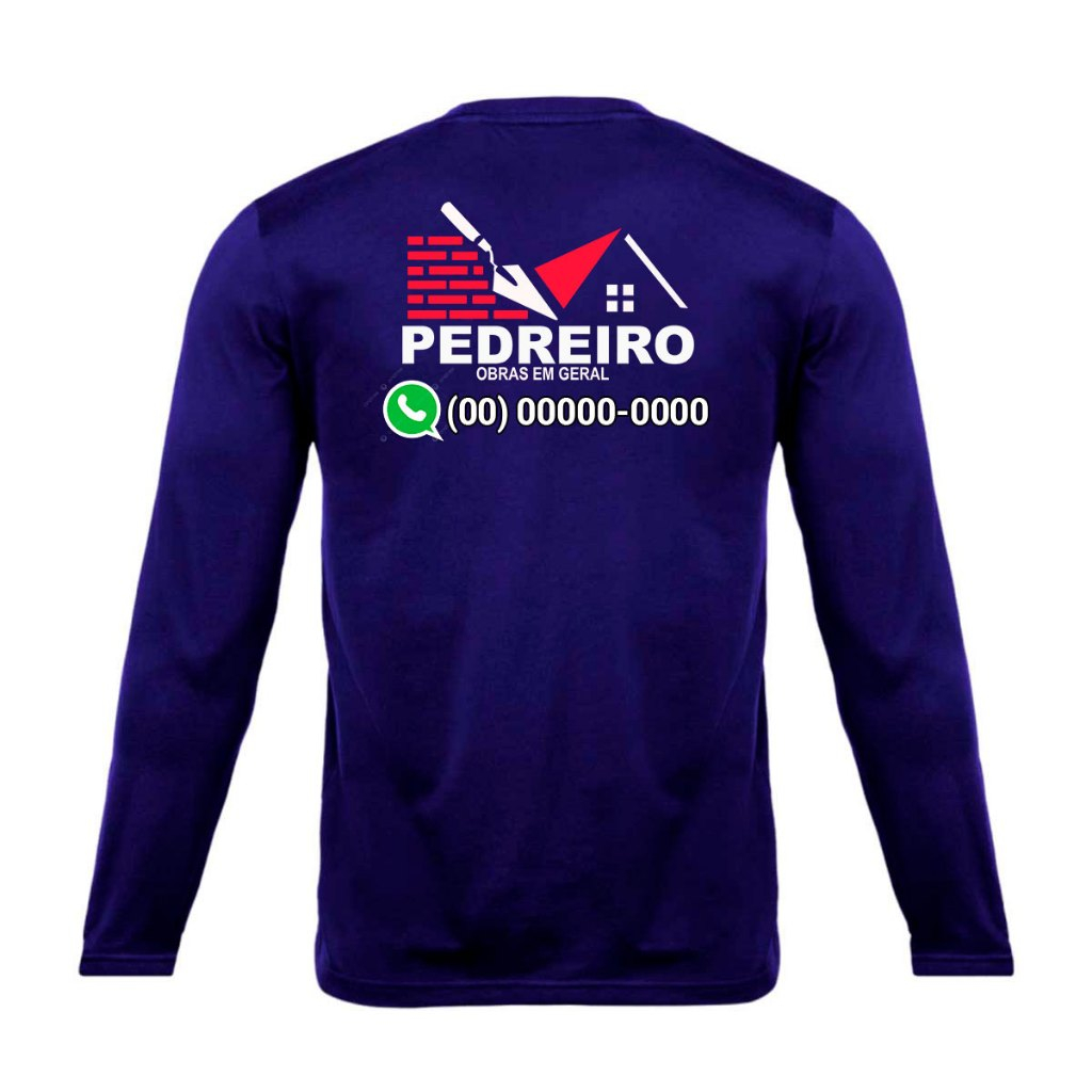 Kit 3 Camisetas para Pedreiro Com Telefone Trabalho Uniforme Profissional Autônomo