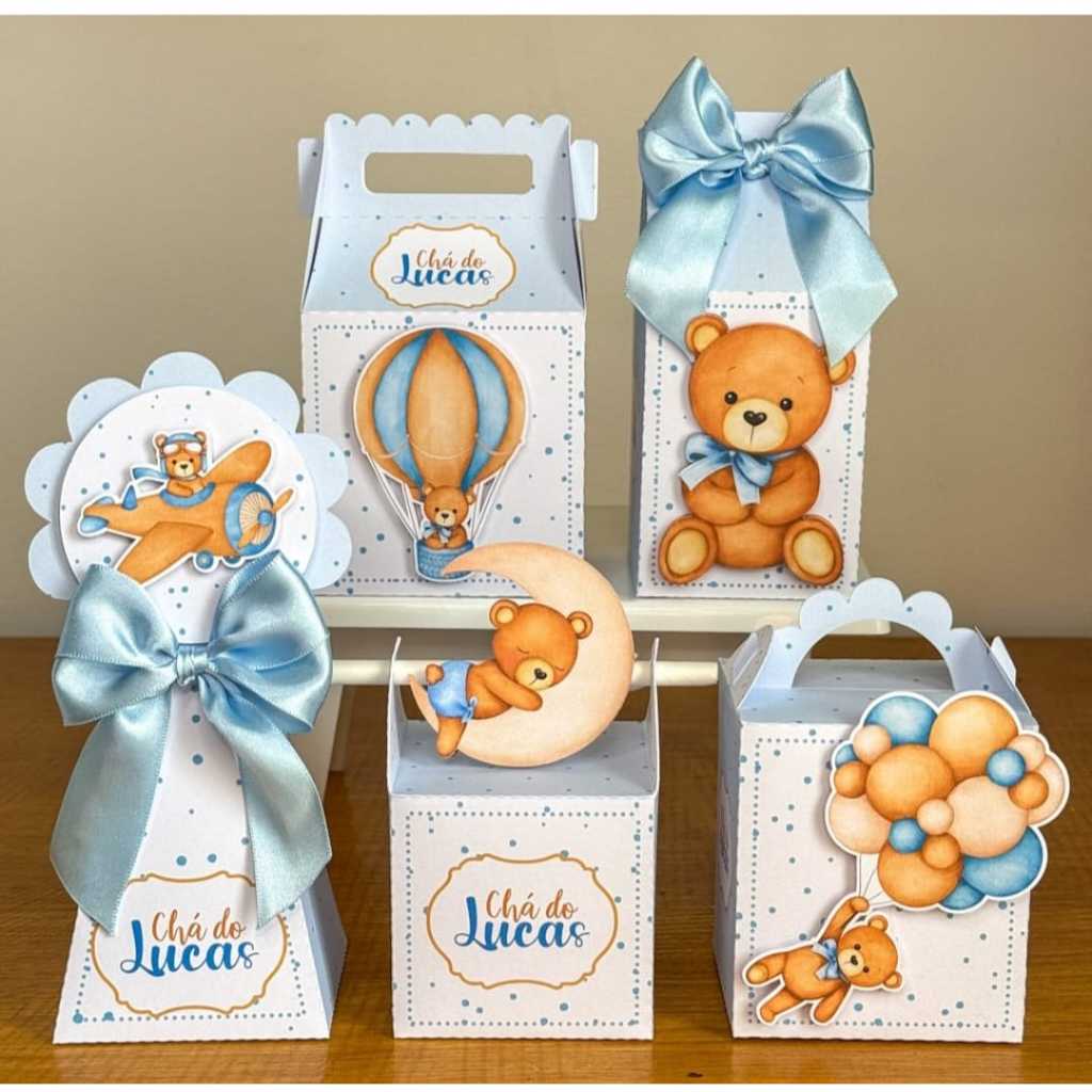 kit personalizado chá bebe azul/chá revelação