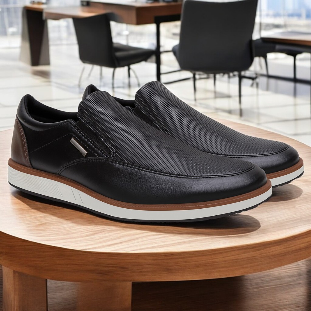 Sapato Social Casual Masculino Oxford Sem cadarço Elastico Para Homens Promoção Sapato Empresarial