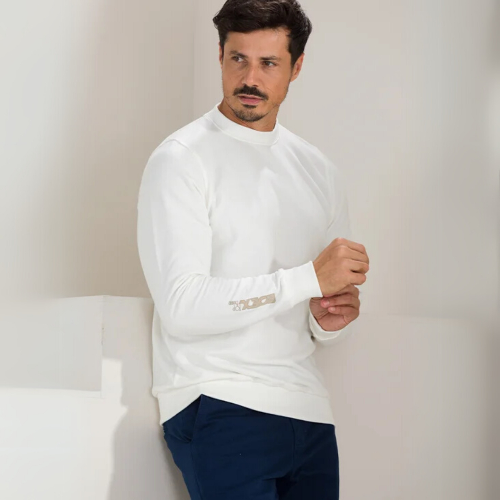 Sueter Masculino Blusa de Moletom Meia Estação Blusão Básico Masculino Comfort Elastico Al...