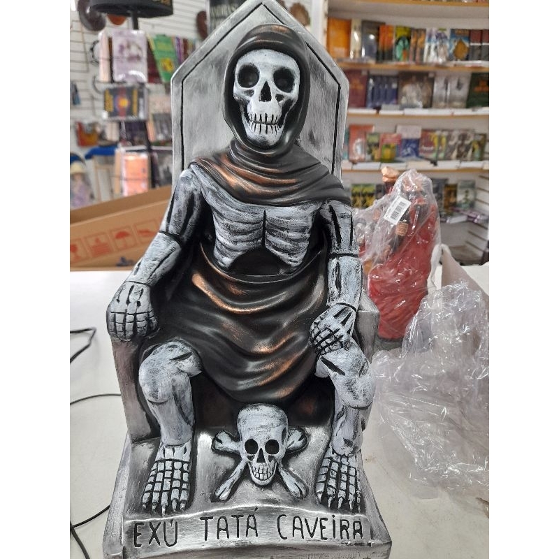 Imagem Exu Tata Caveira 40 Gesso Resinado Personalizado