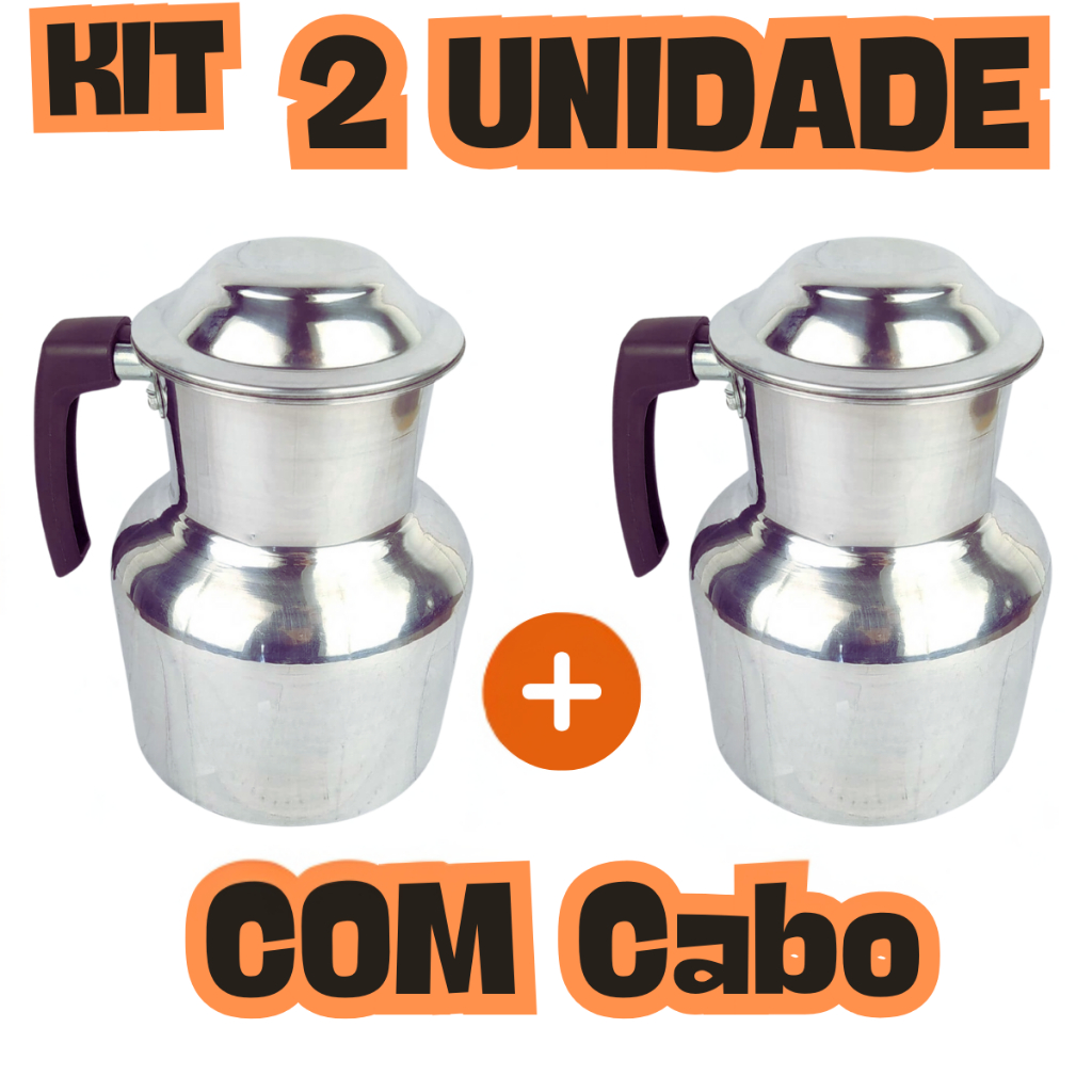 Jarra Moringa Alumínio com Cabo 2 Litros com Tampa Leiteira Agua Premium Qualidade ENVIO IMEDIATO