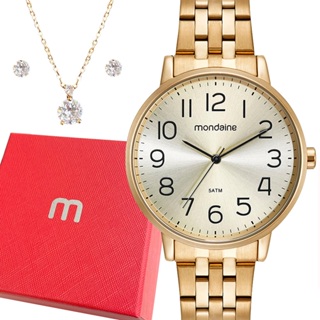Relógio Feminino Mondaine Dourado Original 1 Ano De Garantia em Oferta na Shopee