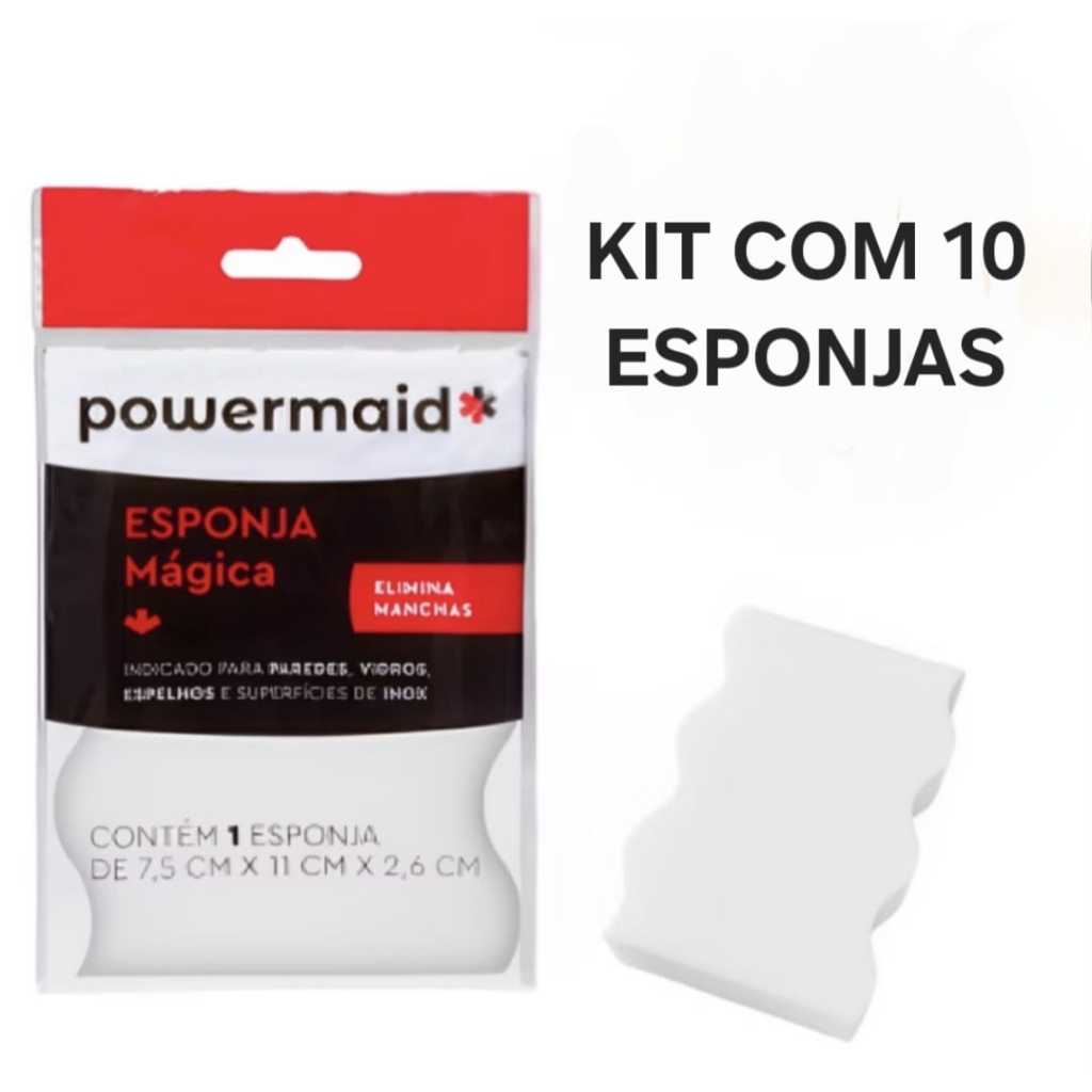 Kit  Com 10 Esponja Mágica de Melamina Importada Bucha Limpa Pesado