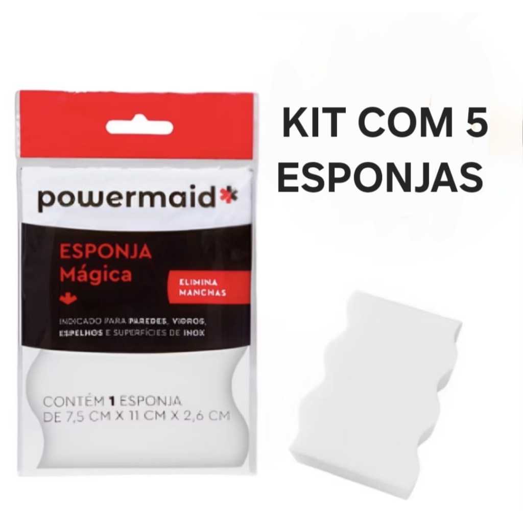 Kit  Com 5 Esponja  de Melamina Importada Bucha Limpa Pesado Esponja Magica