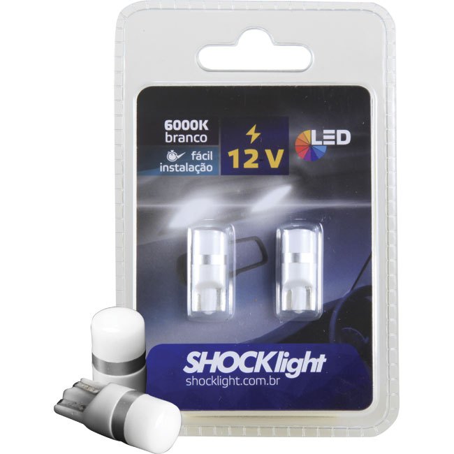 Par De Lâmpadas Led T10/w5w Pingo Branco Shocklight Oferta