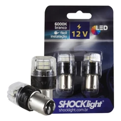 Par De Lâmpadas Led 1157 - 16 Leds 2 Polos 12v Branco