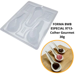1~4 Formas silicone bwb p/chocolate (3 partes) cod 9713 - Colher Gourmet 30g (CHOCO)