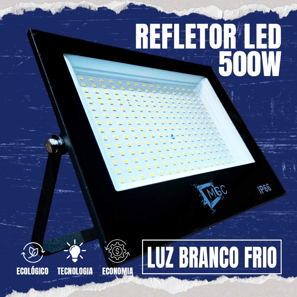 Refletor 500w Led Luminária Holofote Ip66 Bivolt Blindado Branco-frio Prova D'água Iluminação Forte