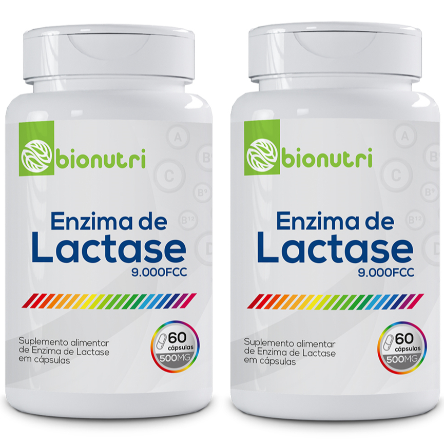 Kit 2x Enzima Lactase 500mg (60 Capsulas) - Bionutri