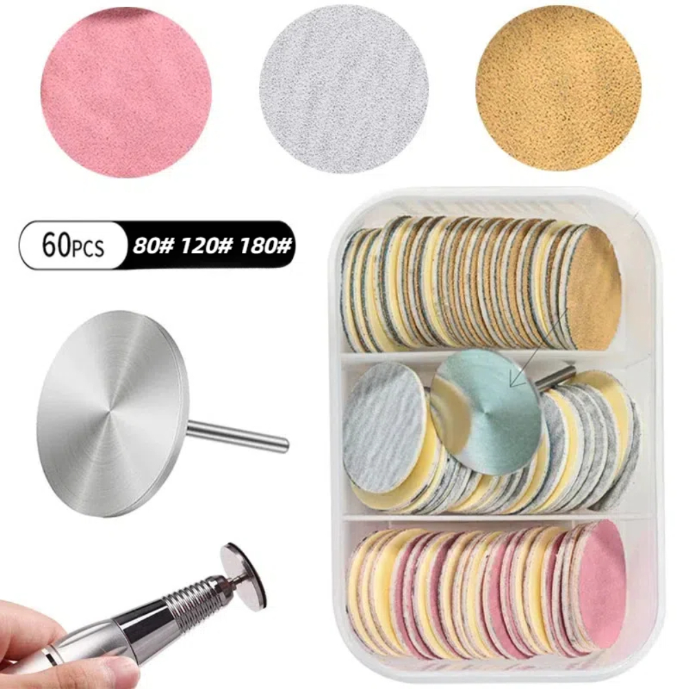 Caixinha com 60 Lixas Adesiva com Suporte 2.35mm para Micro Retíficas em Oferta na Shopee