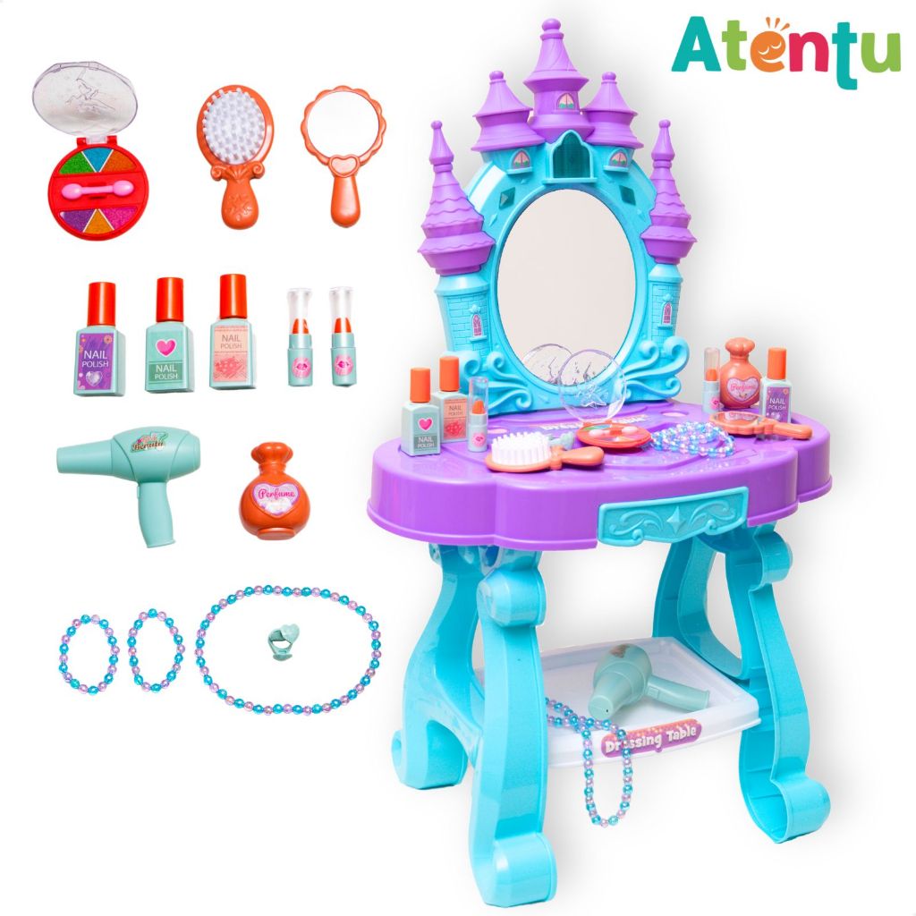 Penteadeira Infantil Castelo Emite Luz e Som Princesa com 15 Acessórios em Oferta na Shopee