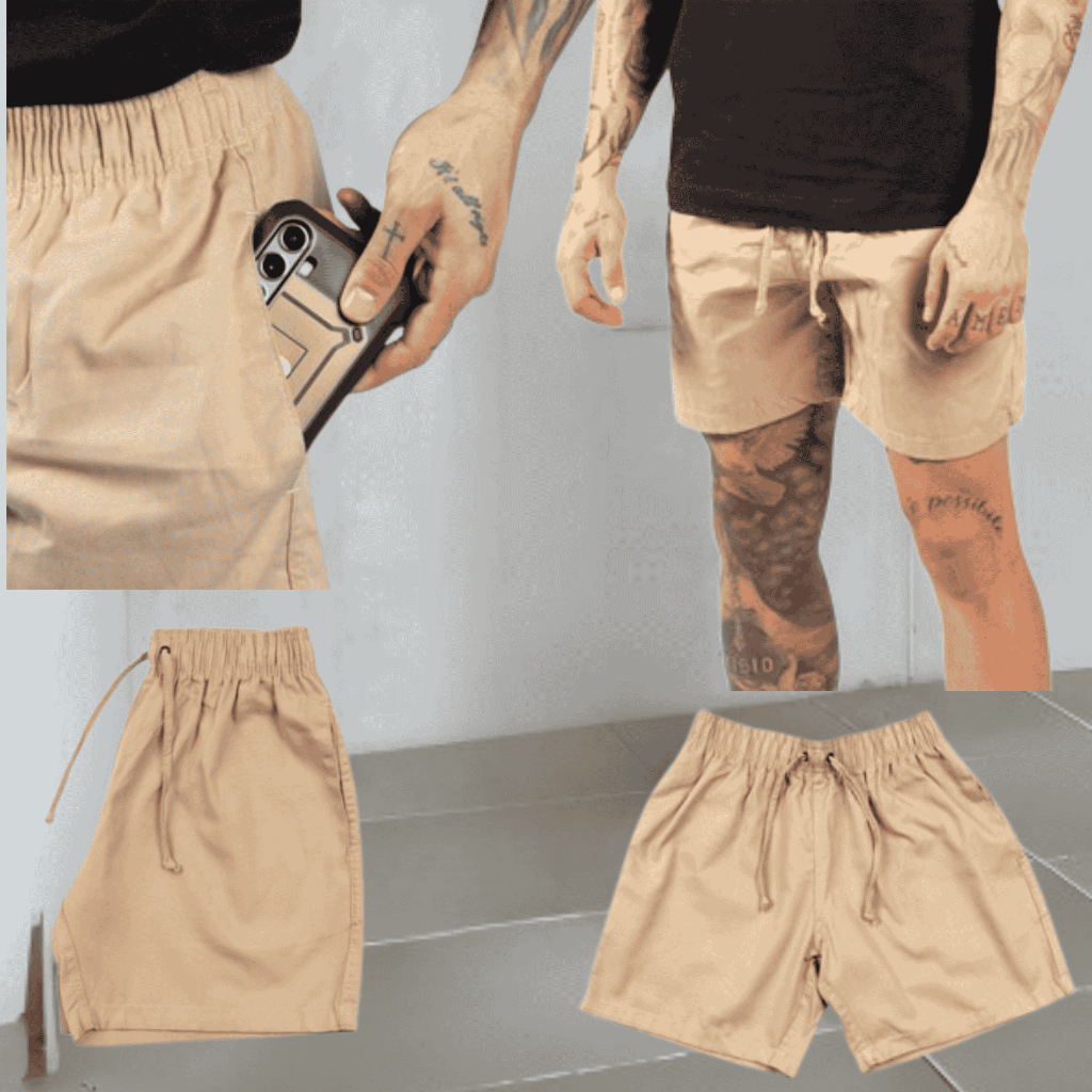 Short Bermuda Masculina De Sarja Brim Premium Confortável mauricinho acima do joelho