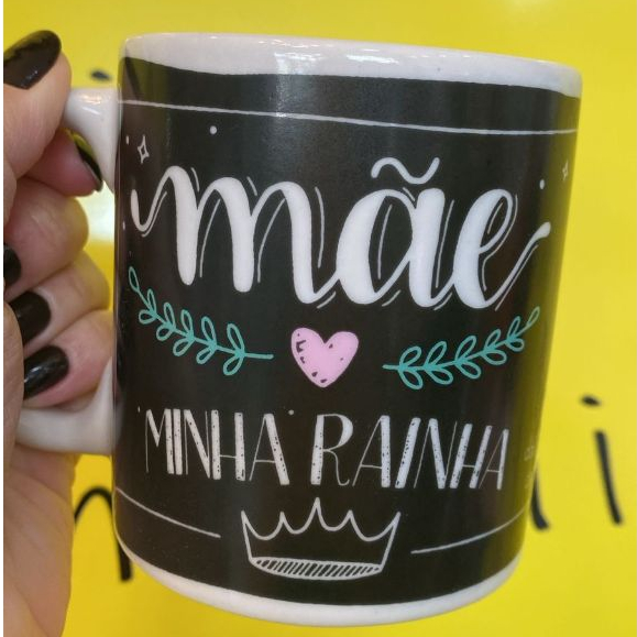 CANECA MÃE RAINHA PORCELANA LETTERING 300ML