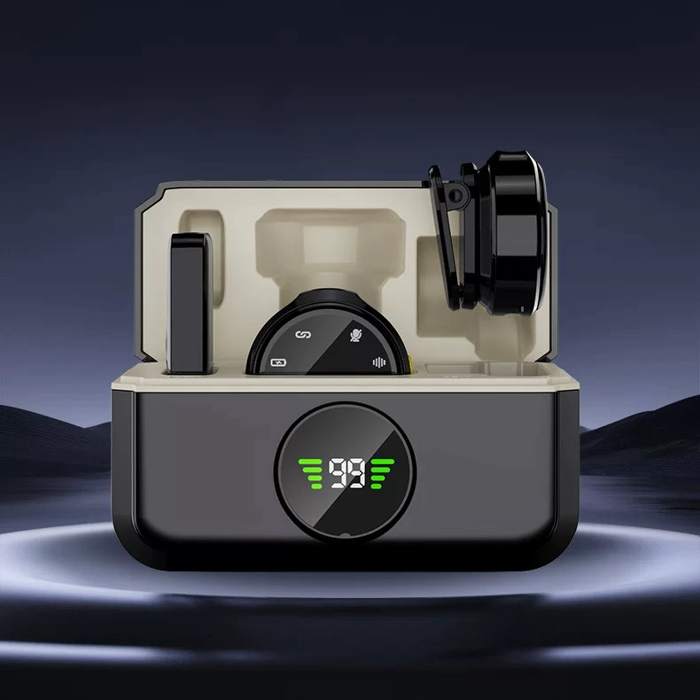 Microfone Lapela Case Recarregavel Imã Duplo Profissional  TIPO C  EL-1837
