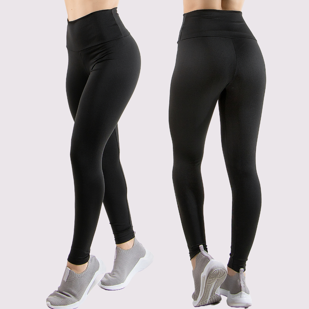 Calça Legging Lisa Feminina Cintura Alta Modeladora Academia Fitness Confortável Sem Transparência