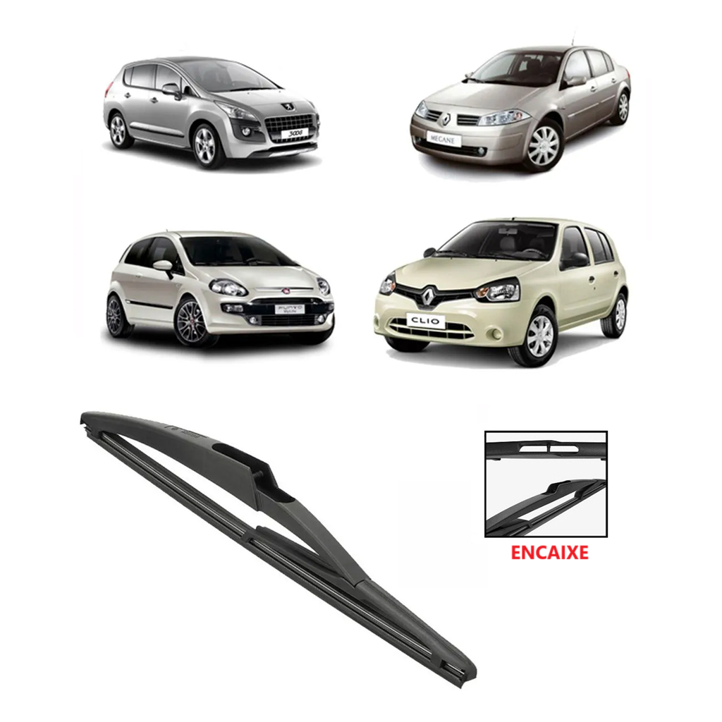 Palheta Top Line Traseira 12" PVT12R Clio Sandero HB20 Livina Grand Livina C3 Punto Bravo