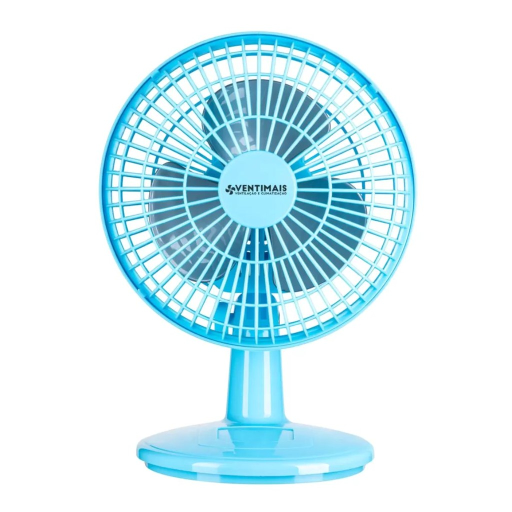 Mini ventilador mesa e parede 20cm ventimais turbo 2 velocidade azul e prata 220V em Oferta na Shopee
