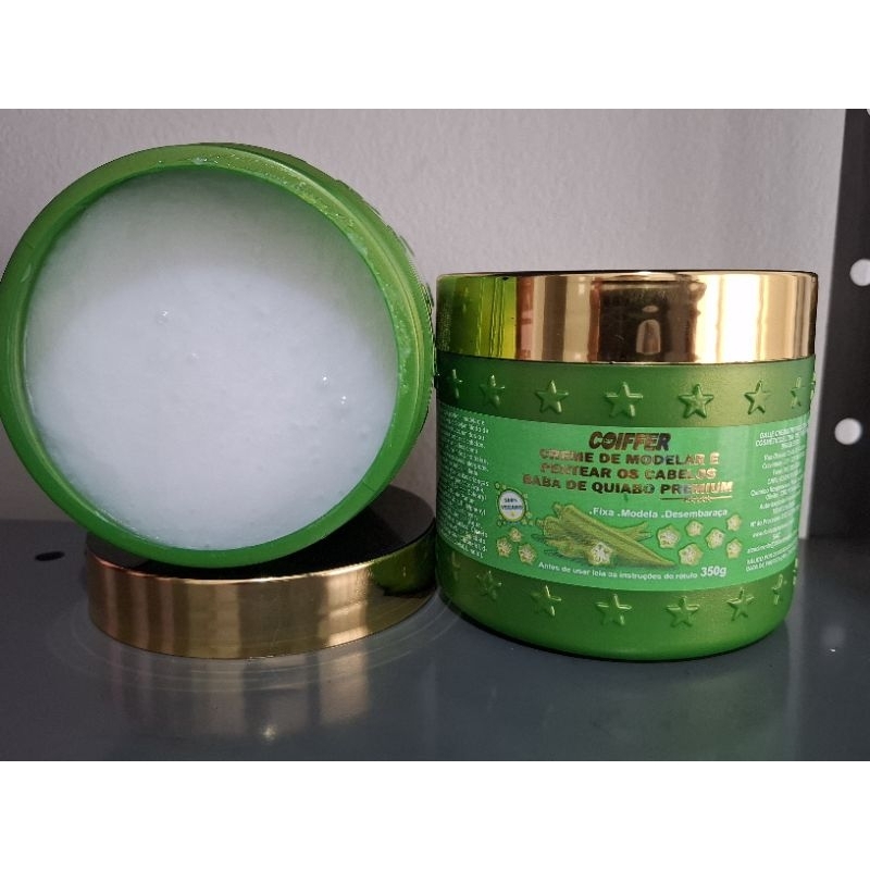 CREME DE MODELAR E PENTEAR BABA DE QUIABO 100% VEGANO COIFFER 350G