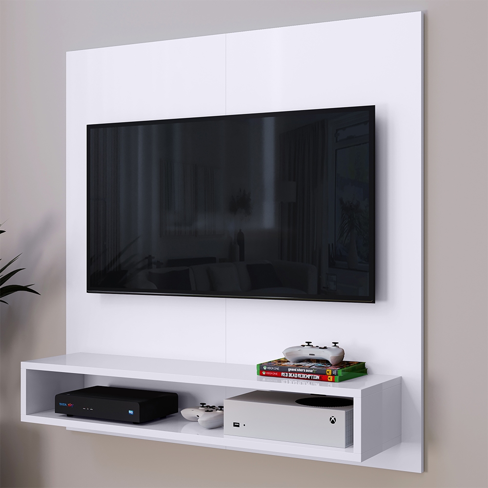 Painel TV Rack Suspenso Sala Tv Home Start Decoração Sala Quarto nicho Cor Branco Painel TV