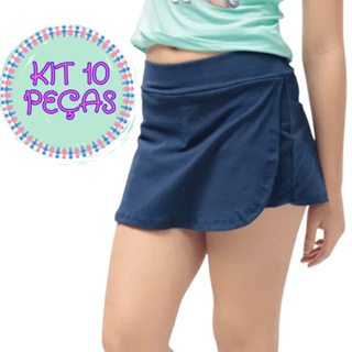 Kit com 10 Shorts Saia Infantil Juvenil Modinha Blogueirinha em Oferta na Shopee