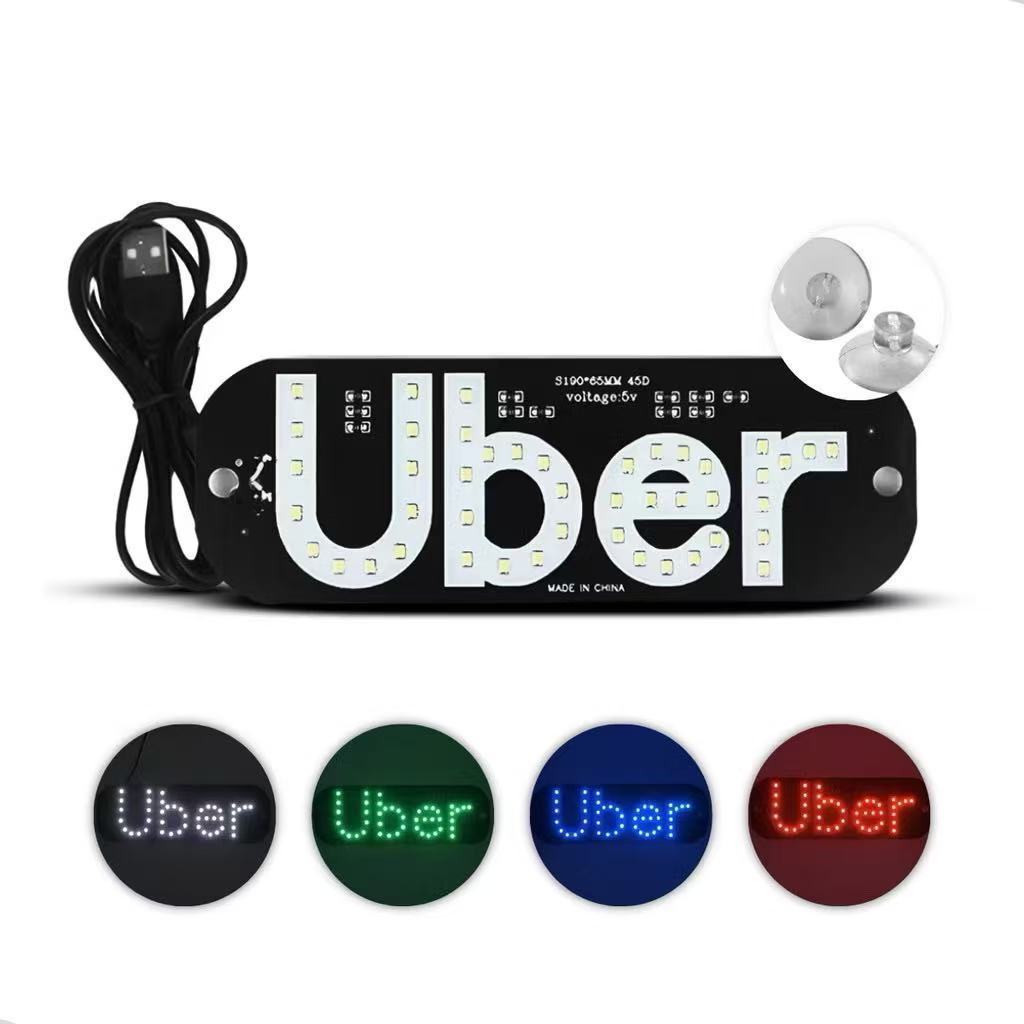 Placa Led Motorista Aplicativo Painel Letreiro Luminoso Vidro Para-brisa LED USB Carro