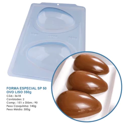 1~4 Forma Silicone Ovo Liso 350g cod 3618 - SP 50 Linha Premium - Páscoa BWB (CHOCO)