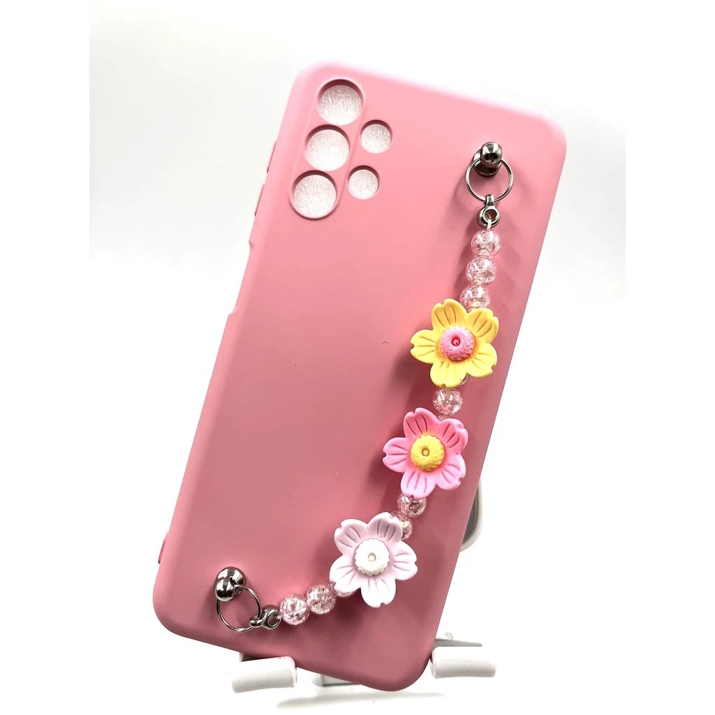 Capa Capinha Aveludada Anti-queda Para Samsung Galaxy A13 4G /A13 5G/ A14/ A15/A16/A05/A05S/A06 com pulseira DE FLOR