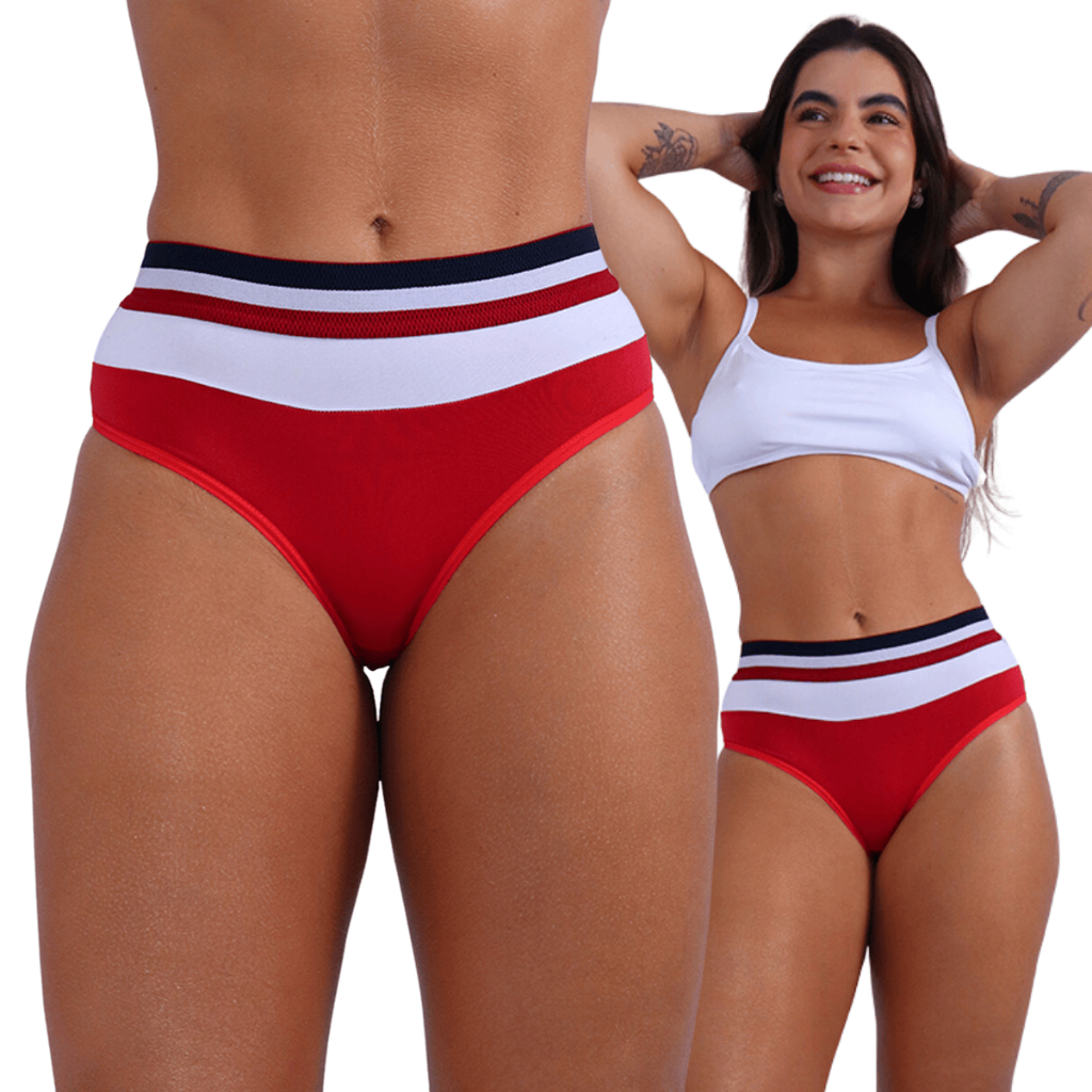 Kit 10 Calcinhas Tanga Cintura Alta Forro 100% Algodão Cós Alto Arco Íris em Oferta na Shopee