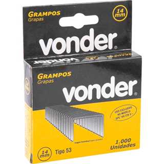 Grampo Grampeador Tapeceiro 14mm Profissional C/1000 Unidades Vonder tipo 53 GPE168 em Oferta na Shopee