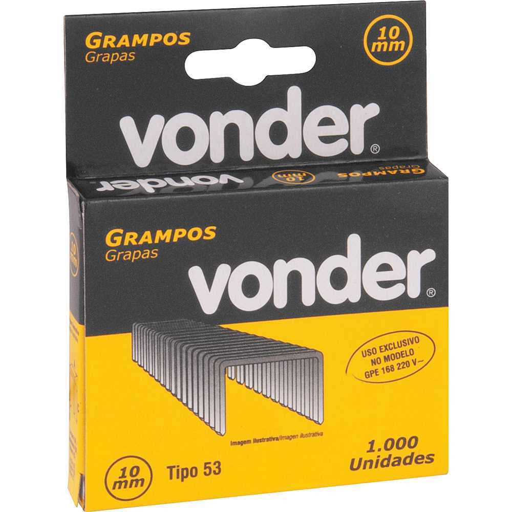 Grampo Grampeador Tapeceiro 10mm Profissional C/1000 Unidades Vonder tipo 53 GPE168