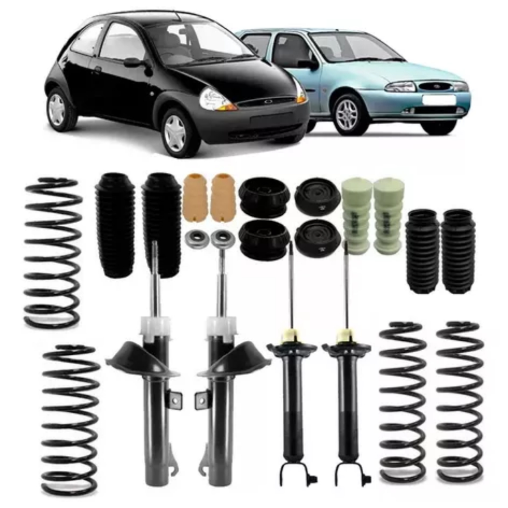 Kit Suspensão Amortecedor Batente Mola Fiesta Ka 96 97 98 99