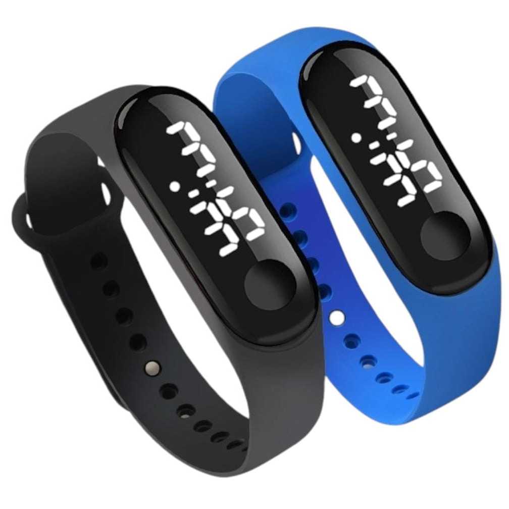 KIT 2 Relógio Led Digital Masculino Esportivo A Prova De Água