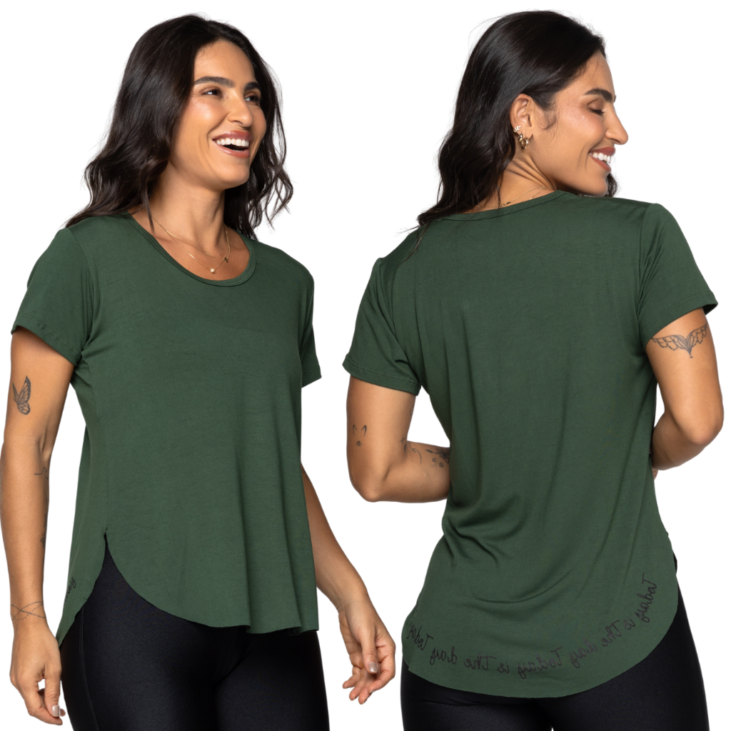 Blusa Tapa Bumbum Academia Fitness Long Line Comprida Frases Leve Respirável Treino Corrid...