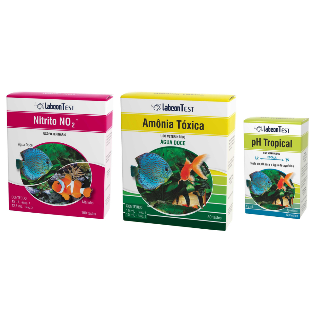 Kit teste Labcon Alcon Amonia , Nitrito , Ph Para Aquarios de Agua Doce e Lagos