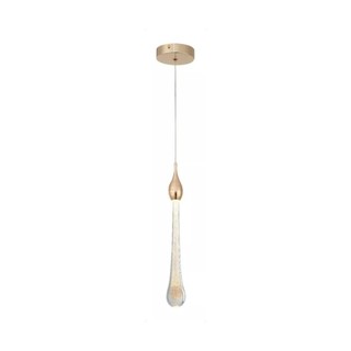 Lustre Luminária Pendente Cristal Bolhas Gota Led Dourado Bivolt