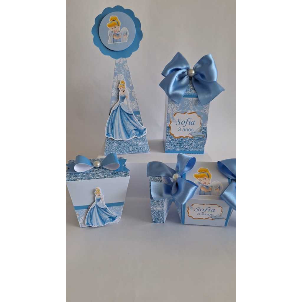 PEGUE E MONTE Kit personalizado para festas - Cinderela caixinhas para lembrancinhas