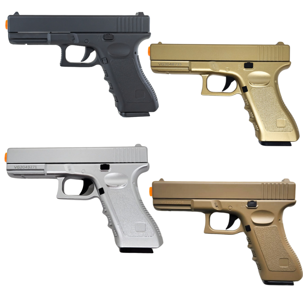 Pistola de Airsoft Vigor GK V20 Mola Spring 6mm Full Metal Rossi - Cor Preto, Gold, Silver OU Tan em Oferta na Shopee