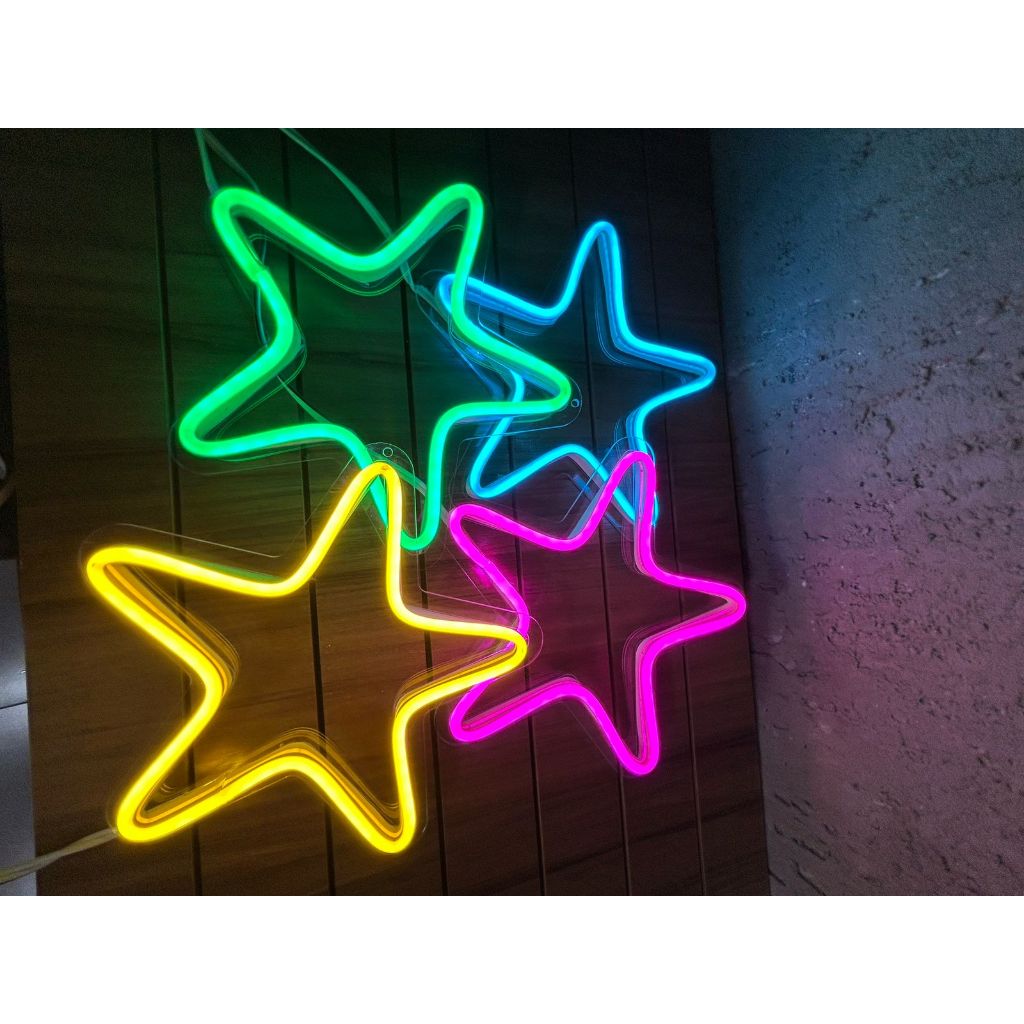 Luminária Parede Estrela Neon Led Decoração Luz 110v-220v — imagem 2 de 2