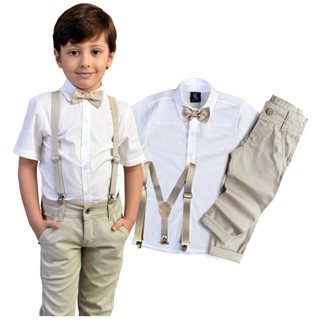 Conjunto De Calça Com Camisa Manga Curta Para Festas e Batizados Social Infantil e Bebê